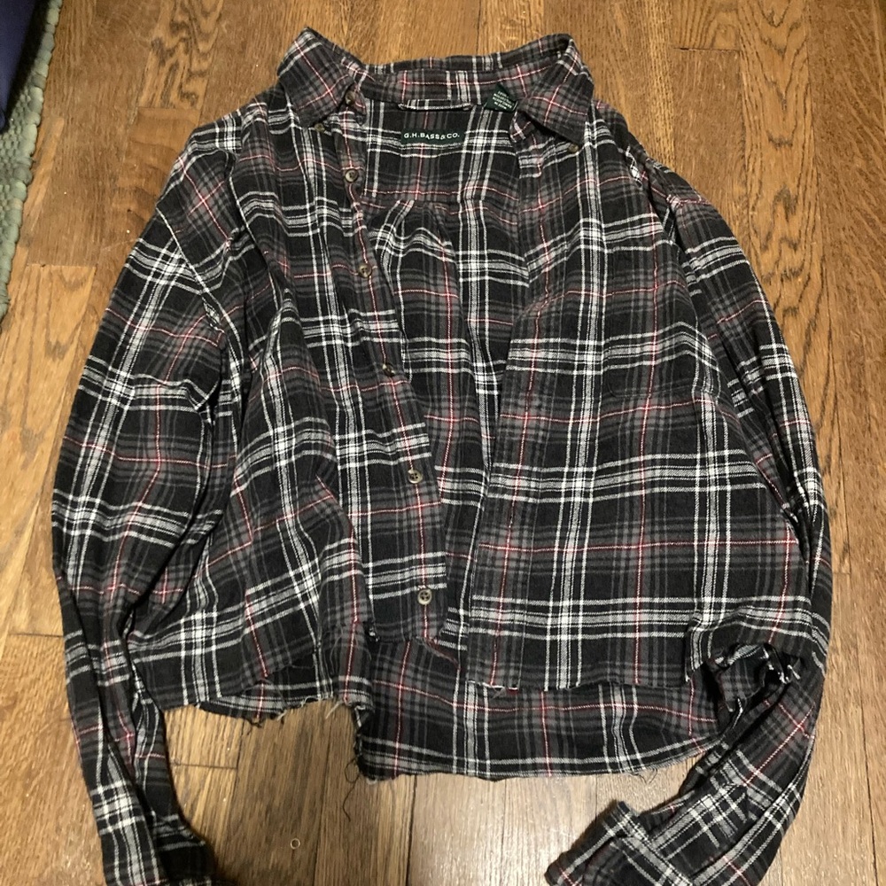 G.H. Bass & Co. Gray and Red Plaid Shirt